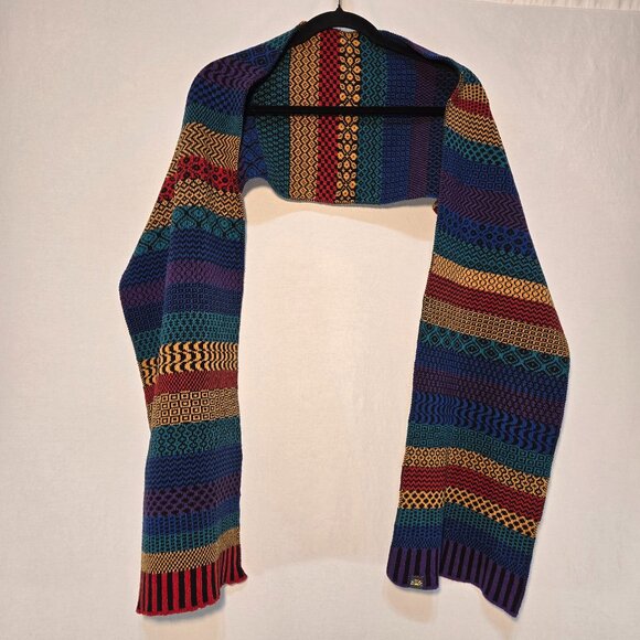 SOLMATE Boho UNISEX Multicolor Multi Patterns Recycled Knit Scarf New NO Tags! - Picture 2 of 14